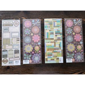 Scrapbooking Stickers - Flowers Groovy Jumbo Sheets - K&Co Lot New Retired #22
